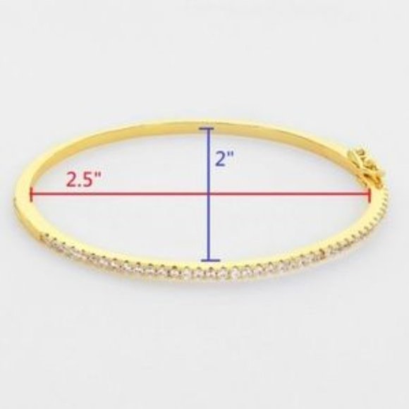NEW Pave CZ Diamond Bangle Cuff Bracelet NWT - Picture 2 of 4
